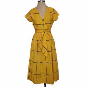 Vtg 70s Cotton Wrap Dress Size 8